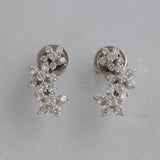 0.97Ct Lab Grown Diamonds 14K Fine Gold Round Cut Dangle Earrings