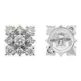 14K Fine Gold Flowery Snowflake Stud Earring 1.00Ct Lab Grown Diamond