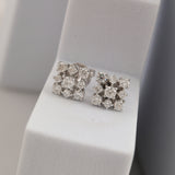 14K Fine Gold Flowery Snowflake Stud Earring 1.00Ct Lab Grown Diamond