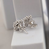 14K Fine Gold Flowery Snowflake Stud Earring 1.00Ct Lab Grown Diamond