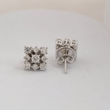 14K Fine Gold Flowery Snowflake Stud Earring 1.00Ct Lab Grown Diamond
