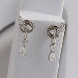 Lab Grown Diamond 1.41Ct Multi Shaped 14K Fine Gold Cluster Drop Dangle Earrings