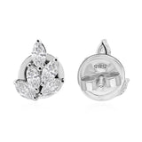 Lab Grown Diamond 14K Fine Gold Cluster Marquise Cut 1.00Ct Stud Earrings