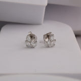 Lab Grown Diamond 14K Fine Gold Cluster Marquise Cut 1.00Ct Stud Earrings
