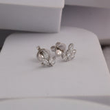 Lab Grown Diamond 14K Fine Gold Cluster Marquise Cut 1.00Ct Stud Earrings