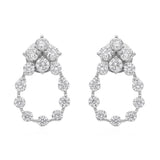 Round Cut 1.45Ct Lab Grown Diamond Dangle Drop Earrings 14K Fine Gold