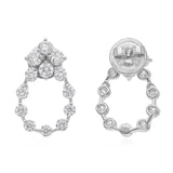 Round Cut 1.45Ct Lab Grown Diamond Dangle Drop Earrings 14K Fine Gold