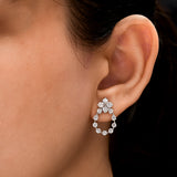 Round Cut 1.45Ct Lab Grown Diamond Dangle Drop Earrings 14K Fine Gold