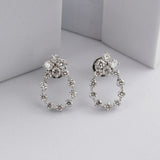 Round Cut 1.45Ct Lab Grown Diamond Dangle Drop Earrings 14K Fine Gold