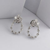 Round Cut 1.45Ct Lab Grown Diamond Dangle Drop Earrings 14K Fine Gold