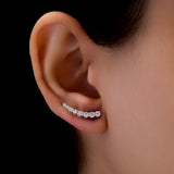 0.73 Ct Lab Grown Round Diamond White Gold Climber Earring