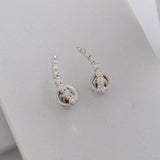 0.73 Ct Lab Grown Round Diamond White Gold Climber Earring
