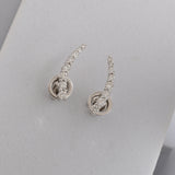0.73 Ct Lab Grown Round Diamond White Gold Climber Earring
