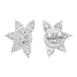 Floral Cluster Stud Earrings Lab Grown 2.07Ct Diamond 14K Fine Gold