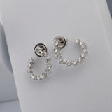 Matrix Hoop Earrings 14K Fine Gold Lab Grown Diamond 2.20Ct Round Cut