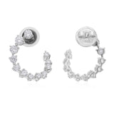 Matrix Hoop Earrings 14K Fine Gold Lab Grown Diamond 2.20Ct Round Cut