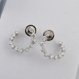 Matrix Hoop Earrings 14K Fine Gold Lab Grown Diamond 2.20Ct Round Cut