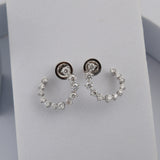 Matrix Hoop Earrings 14K Fine Gold Lab Grown Diamond 2.20Ct Round Cut