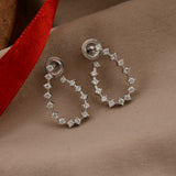 1.04 Ct Lab Grown Round Diamond White Gold Hoop Earring