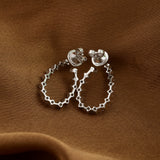 1.04 Ct Lab Grown Round Diamond White Gold Hoop Earring