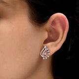 Excellent Circle prong set Stud Earrings Lab Grown Diamond 1.16Ct Fine Gold