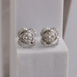 Floral inspired Lab Grown Diamond Stud Earrings 0.93Ct 14K Fine Gold