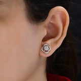 Floral inspired Lab Grown Diamond Stud Earrings 0.93Ct 14K Fine Gold