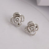 Floral inspired Lab Grown Diamond Stud Earrings 0.93Ct 14K Fine Gold