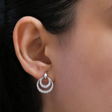 1.04Ct Lab Grown Diamond Round Cut Dangle Earrings 14K Fine Ring