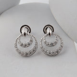 1.04Ct Lab Grown Diamond Round Cut Dangle Earrings 14K Fine Ring