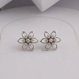 Floral Shaped Stud 14K Fine Gold 0.51Ct Lab Grown Diamond Earrings