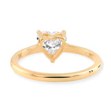 14K Yellow Fine Gold 0.75 Ct Lab Grown Diamond Solitaire Heart Shaped Ring