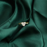 14K Yellow Fine Gold 0.75 Ct Lab Grown Diamond Solitaire Heart Shaped Ring