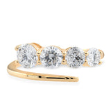 0.61Ct Round-Cut Promise Ring 14K Fine Gold Side Round Diamonds