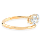 0.61Ct Round-Cut Promise Ring 14K Fine Gold Side Round Diamonds