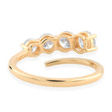 0.61Ct Round-Cut Promise Ring 14K Fine Gold Side Round Diamonds