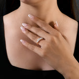 0.61Ct Round-Cut Promise Ring 14K Fine Gold Side Round Diamonds