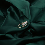 0.61Ct Round-Cut Promise Ring 14K Fine Gold Side Round Diamonds