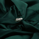 0.61Ct Round-Cut Promise Ring 14K Fine Gold Side Round Diamonds