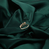 0.61Ct Round-Cut Promise Ring 14K Fine Gold Side Round Diamonds