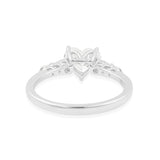 Heart Shaped and Round Cut Lab Grown Diamond 14K Gold Engagement Ring 1.26Ct