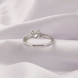 Heart Shaped and Round Cut Lab Grown Diamond 14K Gold Engagement Ring 1.26Ct