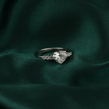 Heart Shaped and Round Cut Lab Grown Diamond 14K Gold Engagement Ring 1.26Ct