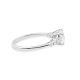 Heart Shaped and Round Cut Lab Grown Diamond 14K Gold Engagement Ring 1.26Ct