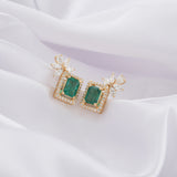 1.65 TCW Lab Grown Multi Shape Diamond Yellow Gold Stud Earring