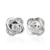 14K Fine Gold Knot Style Stud Earrings 0.77Ct Lab Grown Diamond