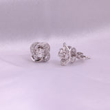 14K Fine Gold Knot Style Stud Earrings 0.77Ct Lab Grown Diamond