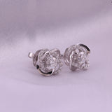 14K Fine Gold Knot Style Stud Earrings 0.77Ct Lab Grown Diamond