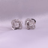 14K Fine Gold Knot Style Stud Earrings 0.77Ct Lab Grown Diamond