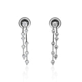 Round Cut 0.76Ct Lab Grown Diamond Dangle Drop Earrings 14K Fine Gold